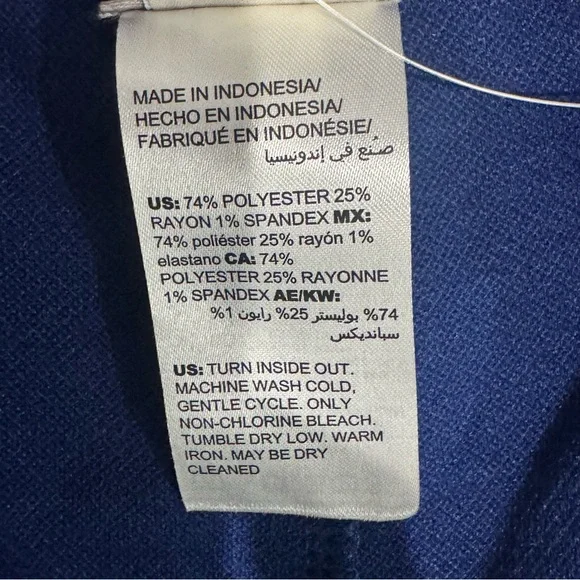 NWT $99 Chico’s Textured Wide Leg Trouser Pants 3R 16R Nocturne Navy Pull On - Picture 8 of 9